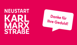 Grafik mit dem Text Neustart Karl Marx Straße