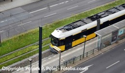 Foto einer Straßenbahn