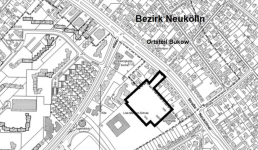 Karte von Neukölln auf der das betroffene Gebiet markiert ist