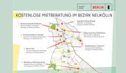 Flyer der Mieterberatung des Bezirksamtes Neukölln